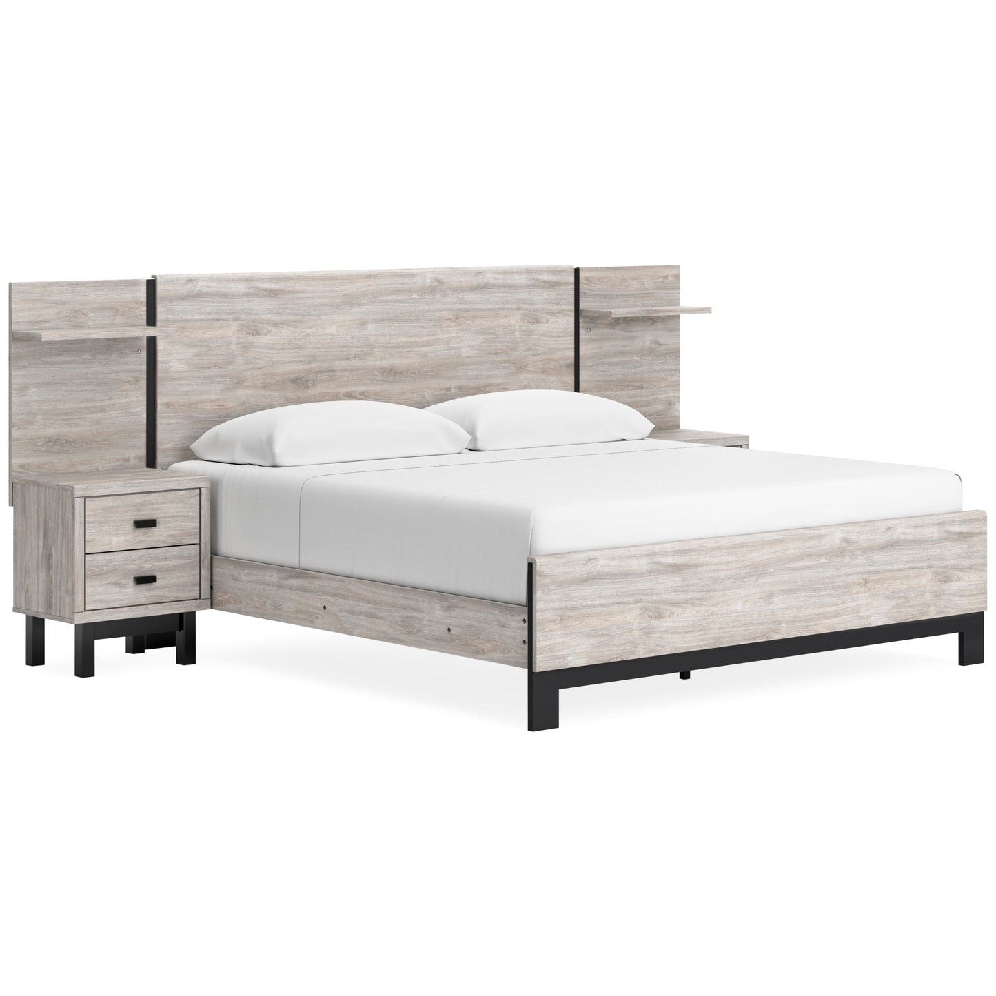 Vessalli Panel Bed with Headboard Extensions