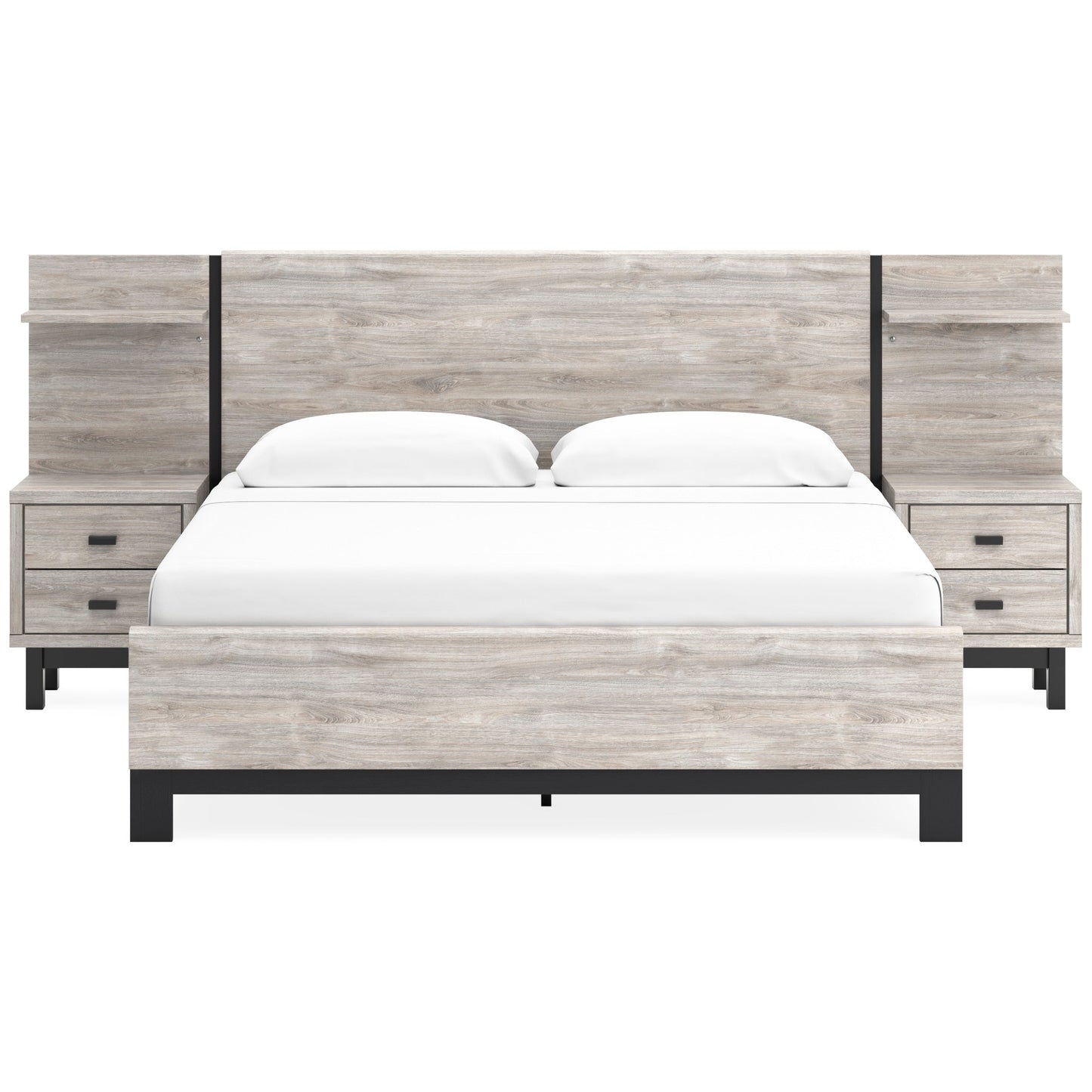 Vessalli Panel Bed with Headboard Extensions